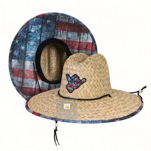 Hot Selling Wholesale Sombrero Natural <b>Straw</b> Australia Safari <b>Straw</b> <b>Hat</b> Custom Patch Logo Lifeguard <b>Straw</b> <b>Hat</b> - Product Image 1