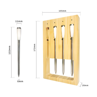 Thermomètre numérique sans fil intelligent pour viande avec 4 sondes, Bluetooth longue portée, construction métallique pour cuisine, barbecue, four, cuisinière, fumoir