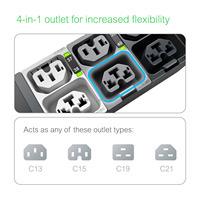 PDU rackable APC NetShelter Advanced Switched triphasé 22,1 kW 400 V 32 A ou 17,3 kW 415 V 30 A 48 prises IEC309