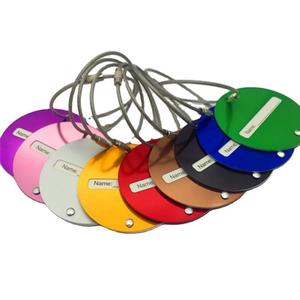 <span class=keywords><strong>Etiqueta</strong></span> Redonda de Aluminio <span class=keywords><strong>para</strong></span> Equipaje, <span class=keywords><strong>Etiqueta</strong></span> de Identificación de Equipaje de Viaje con Diseño de Avión Metálico y Bucle de Alambre de Acero - Product Image 3