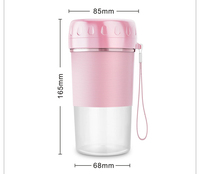 Blender de voyage en plastique pour la salle de sport, le bureau, blender personnel pour les smoothies, mini-gobelet à jus avec 4 lames, blender portable