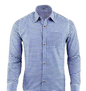 Camisa Casual de Hombre Premium Azul Bávara para Oktoberfest, Diseño Alemán, Algodón Suave, Manga Larga, Tallas S a 4XL - Product Image 1