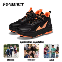 Patins à Roues Amovibles PONERAIT Garçons et Filles, Nouveaux Baskets à 4 Roues pour Plaisir du Skate