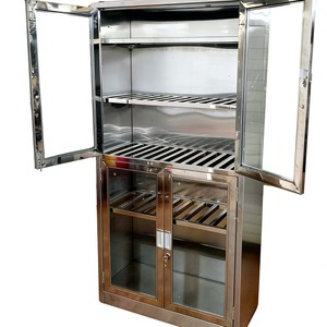 Armoire à verrerie Red Star en acier inoxydable avec portes vitrées pour laboratoires alimentaires et pharmaceutiques - Product Image 1
