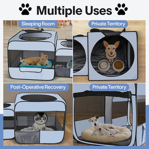 <span class=keywords><strong>Playpen</strong></span> portatile Pop-up per gatti e cani 2-in-1 non è richiesto alcun montaggio in acciaio inossidabile casse per tende per animali domestici custodia per gatti - Product Image 6