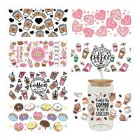Transferts en gros pour gobelets en PET durables, sans transfert thermique, lavables, résistants à l'eau et aux UV, pour tasses à café de 16 oz