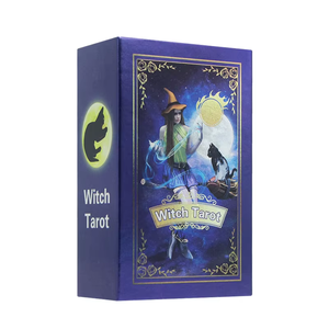 Jeu de tarot sorcière avec guide, 78 cartes holographiques sur le thème du chat et de la lune - Product Image 1