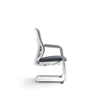 Chaise de bureau ergonomique JOHOOFURNITURE avec base cantilever, cadre blanc, vente en gros pour bureau à domicile, coussin épais confortable