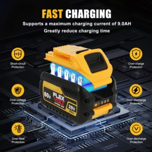 <span class=keywords><strong>Batteria</strong></span> <span class=keywords><strong>ricaricabile</strong></span> 60V MAX 9.0Ah, celle ad alta densità, compatibile con trapani a <span class=keywords><strong>batteria</strong></span> DeWalt DCB205 - Product Image 3