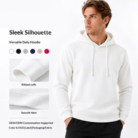 Sweat à capuche sport uni personnalisé avec logo imprimé et brodé, pull ample à manches longues avec poches, pour homme