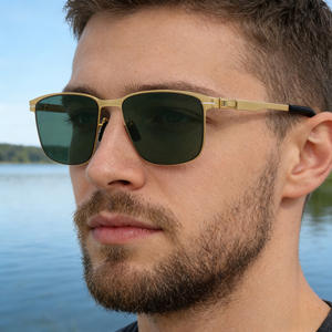 Lunettes de soleil carrées pour hommes Ks-3979, monture en plastique et métal, verres en nylon, protection UV400 pour usage extérieur - Product Image 2