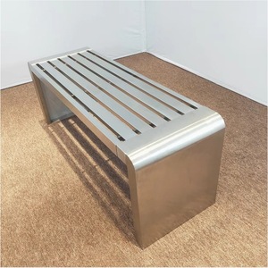 Silla de espera para exteriores Ssyou, banco multiplaza de acero inoxidable 304 con recorte en forma de corazón para espacios públicos - Product Image 2