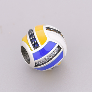 Breloques en argent pour bracelet, thèmes sportifs : Volleyball, Haltère, Plongée, Patinage, Baseball, Perles compatibles avec bracelet original, Bijoux, Anniversaire, Berluque - Product Image 5
