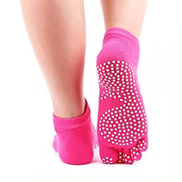 Chaussettes de yoga antidérapantes pour femmes Set Silicone Dots Five Finger Toe Massage Sports Ankle Socks