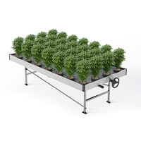 Table de culture mobile et fixe 4x8 à structure métallique pour serre agricole et hydroponie, avec fonctionnalités pratiques