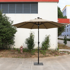 Parasol de jardin moderne en aluminium avec macramé, éclairage solaire LED 3M, idéal pour la cour et la plage - Product Image 6