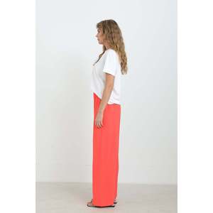 Puane Women's High Waist Wide Leg <b>Light</b> Red Pants - Comfortable Fashion <b>Trousers</b> with Modern Silhouette and Relaxed Fit - Product Image 3