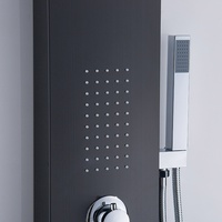 Ensemble de douche mural carré intelligent en acier inoxydable 304 moderne avec colonne de douche et pommeau de douche pluie pour salle de bain