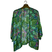Gaun Tidur Wanita Musim Panas Elegan, Bahan Modal Tenun Bernapas, Lengan Pendek, Motif Kimono Cetak Digital, Pola Bunga