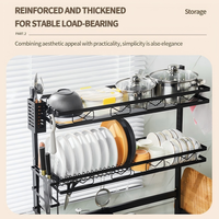 Égouttoir à vaisselle à 2 niveaux en acier inoxydable, fournitures de cuisine domestiques, support de rangement pour évier et comptoir avec drain intégré