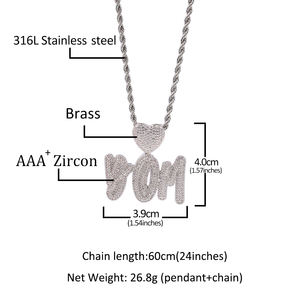 Collier avec pendentif en argent, or et zircon, petite lettre <span class=keywords><strong>initiale</strong></span> émaillée espacée - Product Image 6