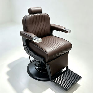 Fauteuil de barbier en cuir PU noir, hydraulique, inclinable, mobilier de salon, base ronde robuste, chaise de coiffure - Product Image 6