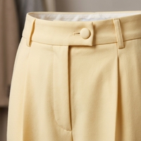 Celana Panjang Rajut Premium Warna Kuning Muda 2026 untuk Wanita, Celana High Waisted Mewah, Elegan, Lemon, Custom OEM/ODM