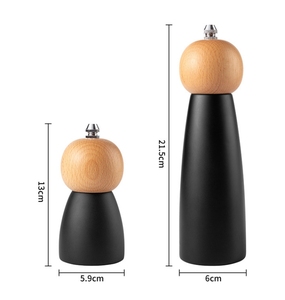 Molinillo de <span class=keywords><strong>pimienta</strong></span> de madera para el hogar de regalo de alta calidad, molinillo de especias ajustable, forma de <span class=keywords><strong>bola</strong></span> <span class=keywords><strong>negra</strong></span>, molinillo de sal y <span class=keywords><strong>pimienta</strong></span> - Product Image 5