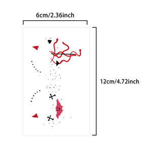 Autocollant tatouages temporaires Halloween Clown rouge Halloween Comical Joker Evil Halloween Maquillage Tatouage étanche pour visage et bras - Product Image 2