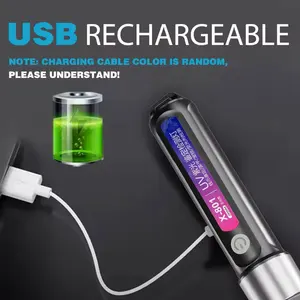 Lampe torche LED UV à énergie <span class=keywords><strong>solaire</strong></span>, lumière violette, <span class=keywords><strong>détecteur</strong></span> d'argent imperméable, agent fluorescent, éclairage pour la détection de sécurité - Product Image 5