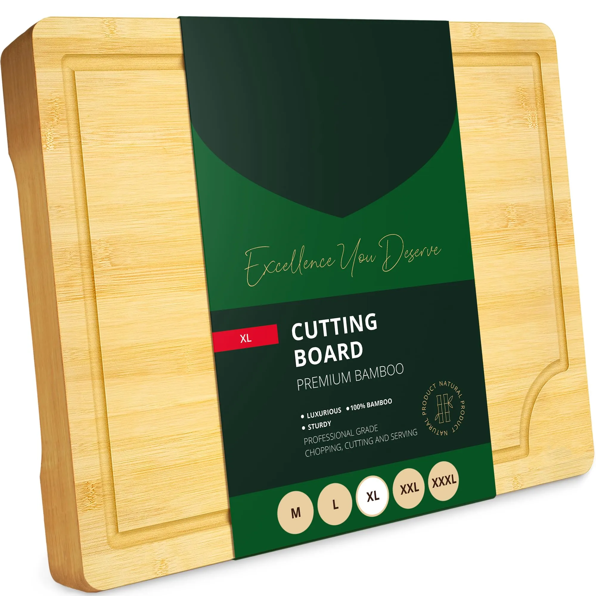 Gran oferta, venta al por mayor, tabla de cortar con logotipo personalizado, tabla de cortar de madera maciza de bambú gruesa de cocina de gran tamaño
