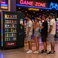 Distributeur automatique réfrigéré avec accepteur de pièces et de billets, retour de monnaie, pour snacks, boissons, commerce de détail