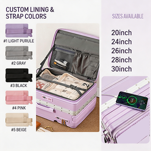 <span class=keywords><strong>Valigia</strong></span> Trolley Premium in PC con Apertura Frontale, Design con Asta Allungabile, 20/24/26 Pollici, Ampia Capacità, Bagaglio da Cabina - Product Image 3