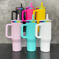 En stock aux États-Unis : Tasse de voyage isotherme colorée arc-en-ciel de 40 oz, gobelet de voyage personnalisé de 40 oz pour la maison, le bureau, l'extérieur et l'usage quotidien