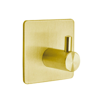 Zelfklevende Muur Haken Goud Geborsteld Ruimte Aluminium Handdoek Haken Stick Haken Deur Kast Hanger Waterdichte Voor Opknoping Kleding