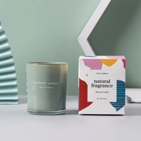 Lanternes à bougies en verre de luxe en gros avec couvercle bleu orange, personnalisées, en cire de soja, décoration de la maison, Noël, faites à la main