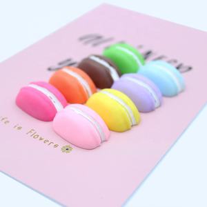 Cabochon en résine à dos plat, motif gâteau demi-macaron aux couleurs Kawaii, pour la création de bijoux DIY, la décoration d'épingles à cheveux, de coques de téléphone et comme garniture pour slime - Product Image 5