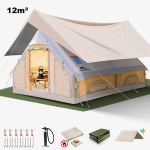 Carpa Inflable Oxford Impermeable Portátil con Base <span class=keywords><strong>de</strong></span> PVC, Dos Puertas, Cuatro Estaciones, Dos Habitaciones para Escapadas <span class=keywords><strong>de</strong></span> <span class=keywords><strong>Fin</strong></span> <span class=keywords><strong>de</strong></span> <span class=keywords><strong>Semana</strong></span>, <span class=keywords><strong>Camping</strong></span> Básico - Product Image 3