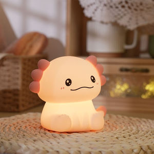 2026 Cute USB Rechargeable Axolotl Silicone Night Light LED Tap Control RGB Dimmable personalised <b>Lamp</b> for kids baby bedroom - Product Image 3
