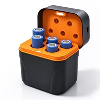 Boîte de rangement pour chargeur de batterie 18650 conforme à la réglementation européenne sur les batteries, étui de batterie externe amovible, arrêt automatique de la charge, chargeur 2 en 1