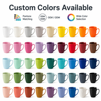 Tasse en céramique colorée de logo personnalisé promotionnel tasse à café créative de couleur unie