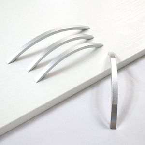 Modern minimalist mobilya alüminyum alaşımlı mobilya kolu okside mat dolap çekmece kolu kavisli kolu - Product Image 6