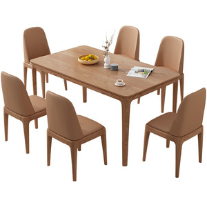 <b>Dining</b> <b>Table</b> And Chairs Set 6 Piece Natural Wood Color <b>Space</b> <b>Saving</b> <b>Dining</b> Room Set - Product Image 2