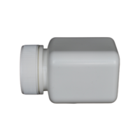 Flacon carré en plastique blanc HDPE de 140ML pour capsule de pilule de médecine orale solide avec bouchon à vis sécurisé et joint étanche