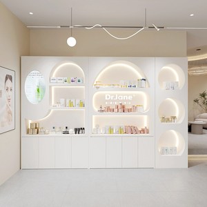 Exhibidor de Cosméticos de Madera Moderno de Alta Gama, Estante de Almacenamiento para Salón de Belleza y Centro Comercial, Estante para Productos de Cuidado de la Piel Ecológico y Duradero - Product Image 2