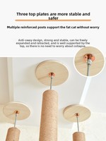 Arbre à chat moderne de luxe à double niveau, du sol au plafond |   8+ niveaux |   Bois massif |   Griffoir en sisal |   Hauteur réglable |