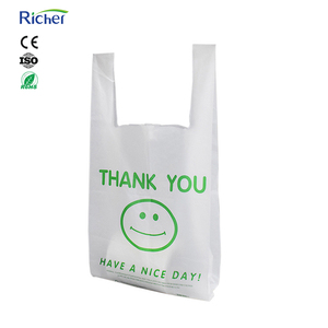 Wholesale <b>Plastic</b> Vest Handle Shopping <b>Bag</b> Custom Logo Carrier <b>Bag</b> <b>for</b> Grocery Checkout Retail <b>Packaging</b> Supply Factory Supply - Product Image 1