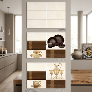 Azulejos de pared de cerámica impresos en HD blancos de cocina de restaurante 12x18in 30x45cm acabado esmaltado brillante disponible para la venta - Product Image 3