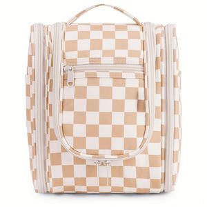 Hanging Toiletry <b>Bag</b> for Women Checkered Travel Makeup <b>Bag</b> Organizer Cosmetic Make up Toiletries <b>Bag</b> - Product Image 1