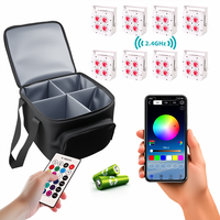 Igreslite 4*18w Pack de 8 5000mAh Batterie Mini LED Uplights Contrôle sans fil par application Lumière de scène Par